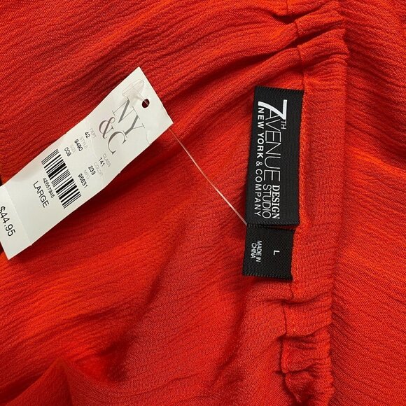 NWT 7th Ave New York & Co. Tassel Tie Crochet Top - Picture 5 of 8